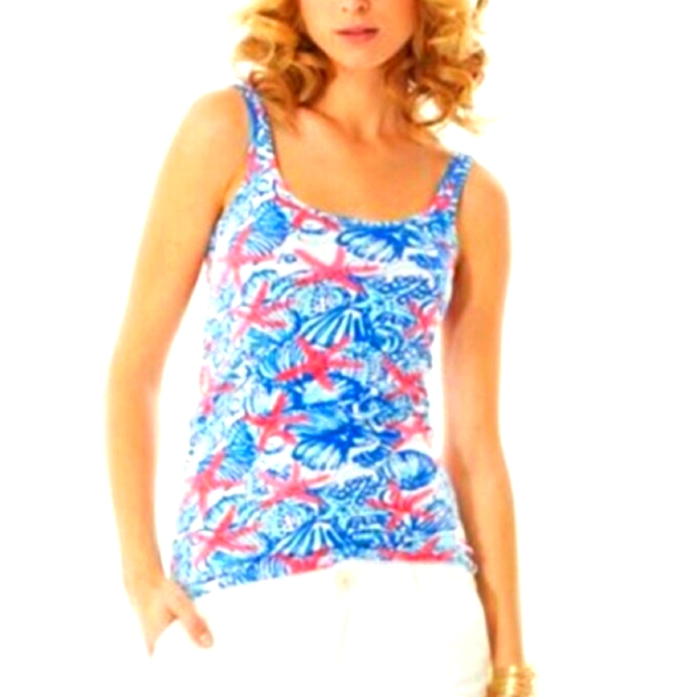 Lilly Pulitzer Tabbie Tank Top in She She Shells Size XL HTF